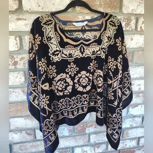 Uniform John Paul Richard Velvet Burnout Poncho Wrap O/S Whimsigoth Fairy Boho